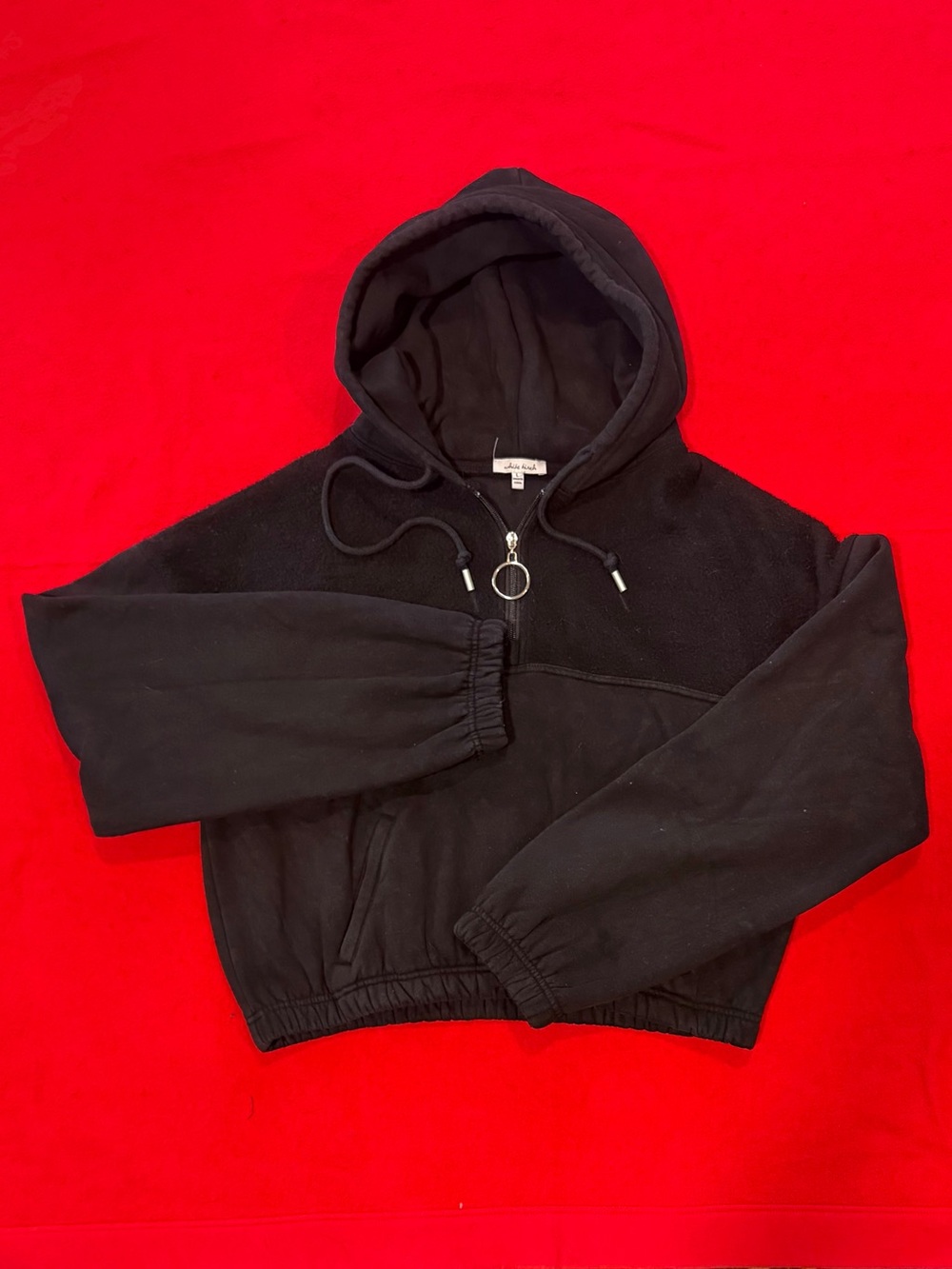 white birch Black Hooded Zip-Front Sweatshirt